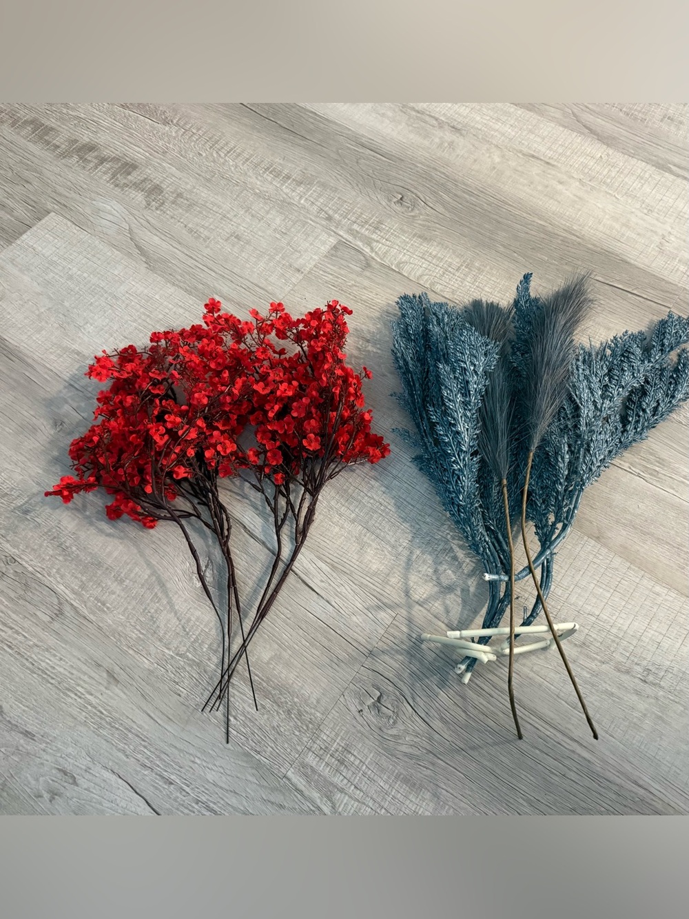 Red and Teal Faux Dried Floral Bundle - Home Accents